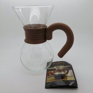 BonJour 20 oz Glass Coffee Pour Over Brewer Pitcher Hot Cold Heat Resistant